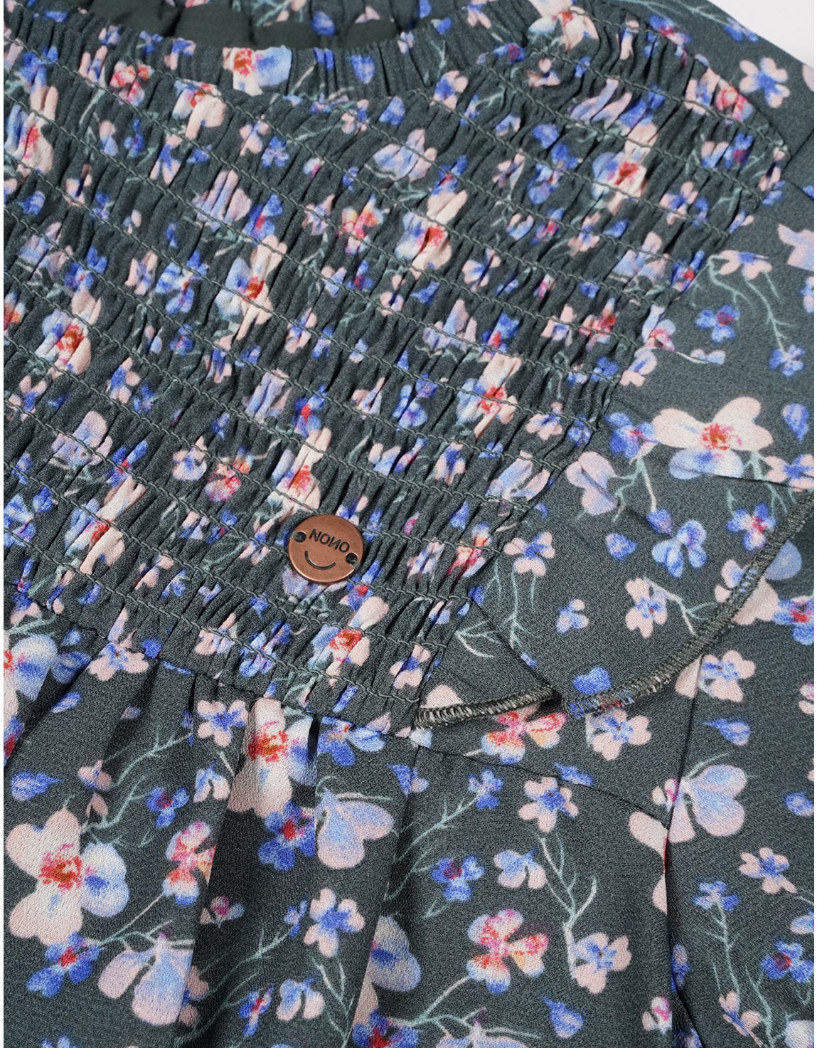 Nono | Moon Printed Floral Dress With Belt AOP Green