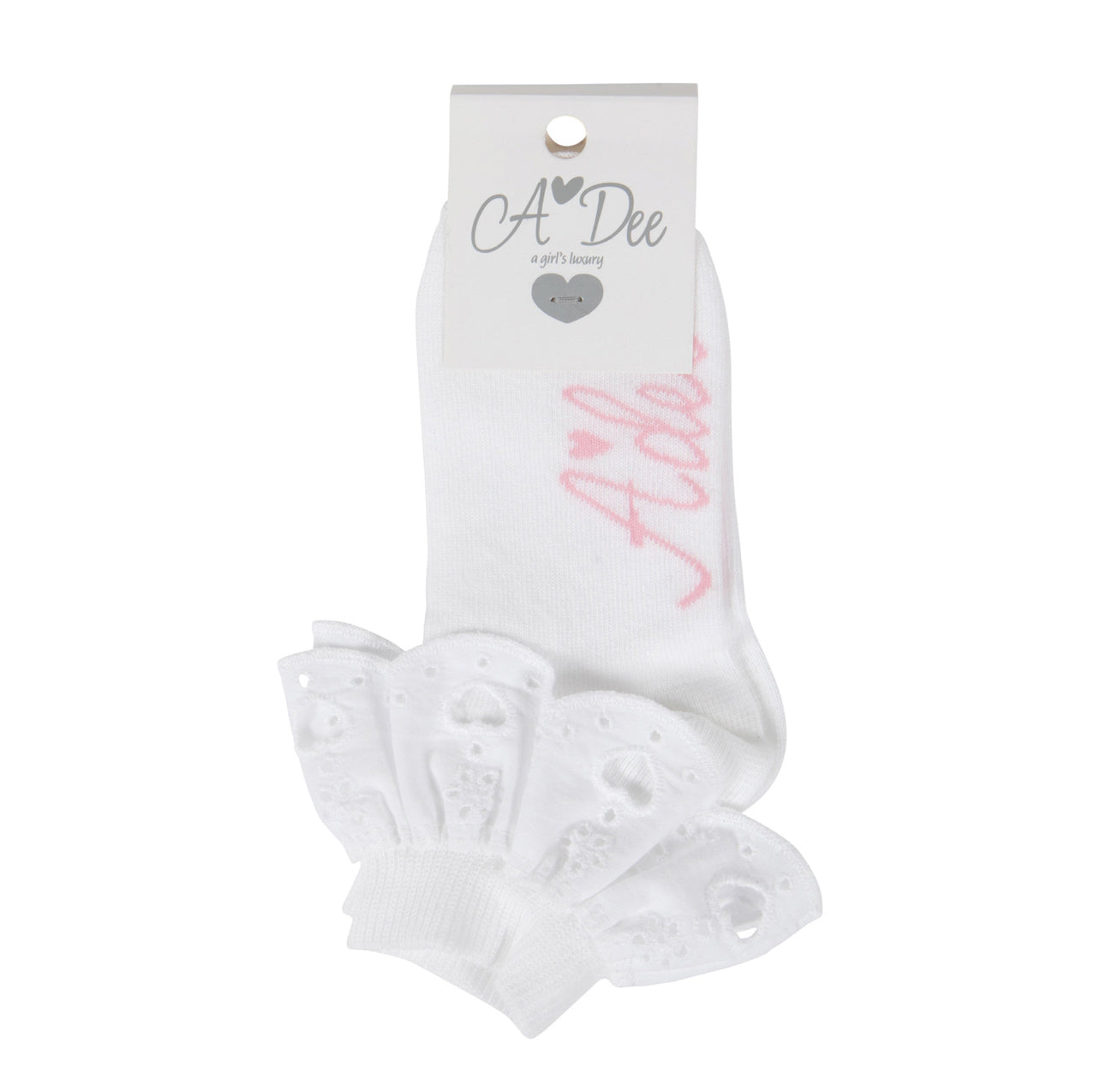 A*Dee | Lenni | White Ankle Sock