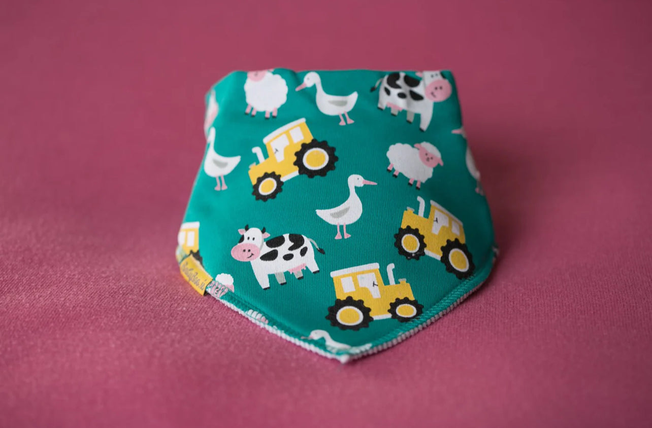 Babyboo | Dribble Bibs | Jade Green Farmyard