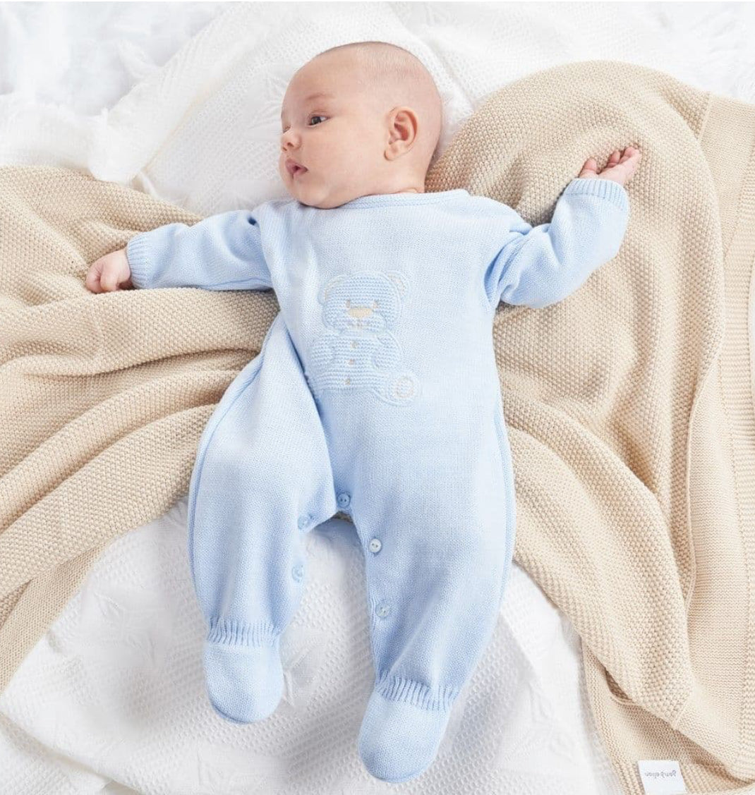 Dandelion | Blue Teddy Babygrow
