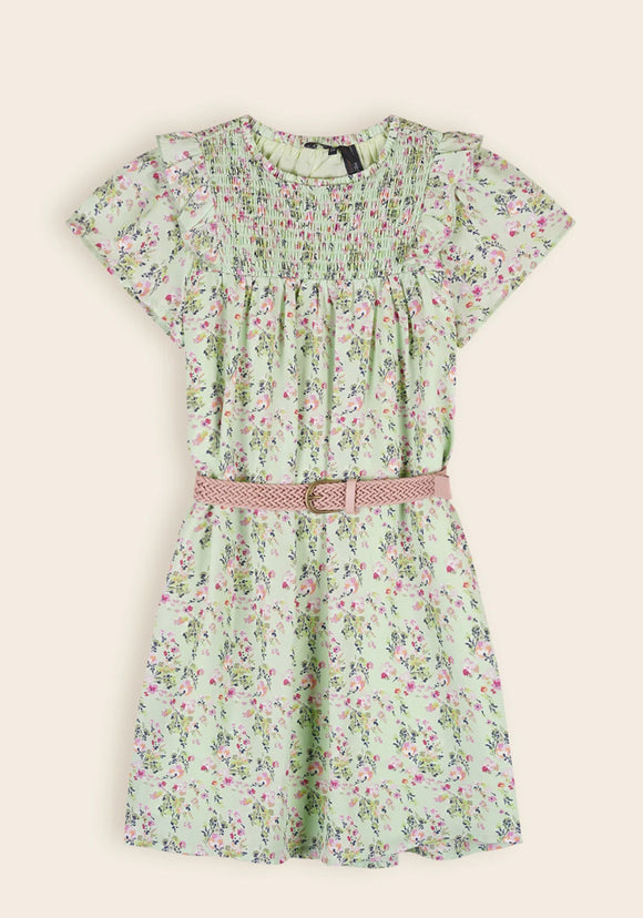 NoNo | Green Floral Dress with Belt