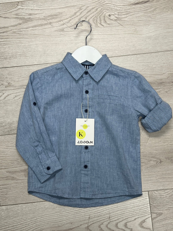 Losan | Blue Linen Style Shirt