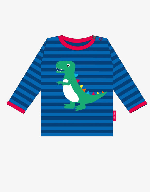 Toby Tiger Organic Green T-Rex Appliqué T-Shirt