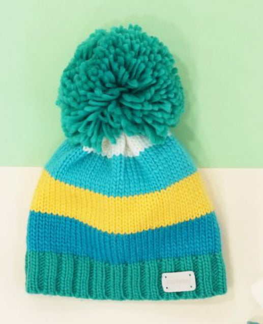 Blade & Rose Green and Mustard Bobble Hat