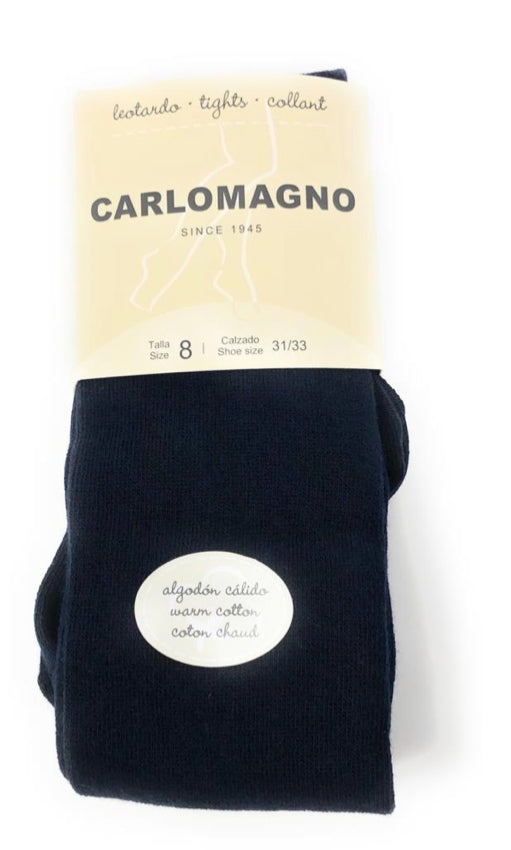 Carlomagno Navy Plain Knit Tights
