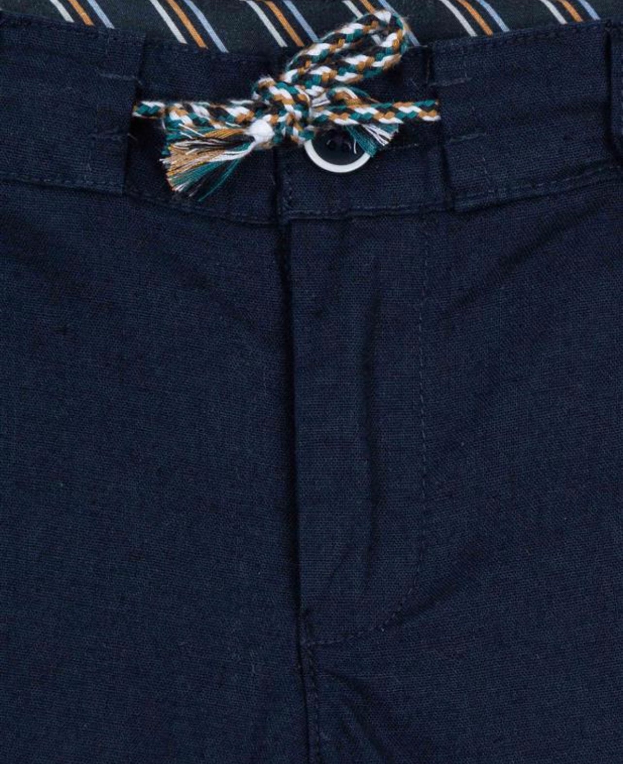 Losan Navy Linen Style Trousers