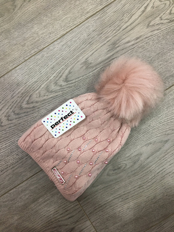 Perfect Polish Fleece Lined Hat in Dusky Pink