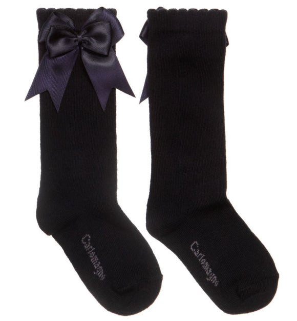 Carlomagno Navy Knee Length Socks