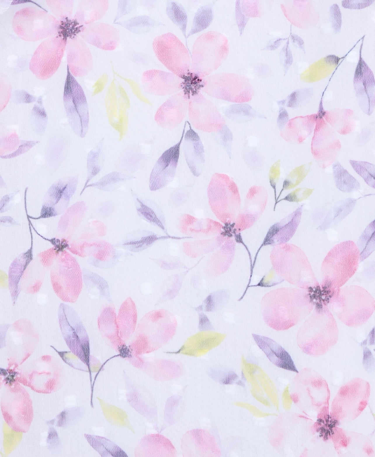 Losan Girl White and Plum Floral Dress