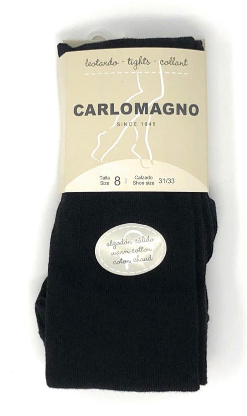 Carlomagno Black Plain Knit Tights