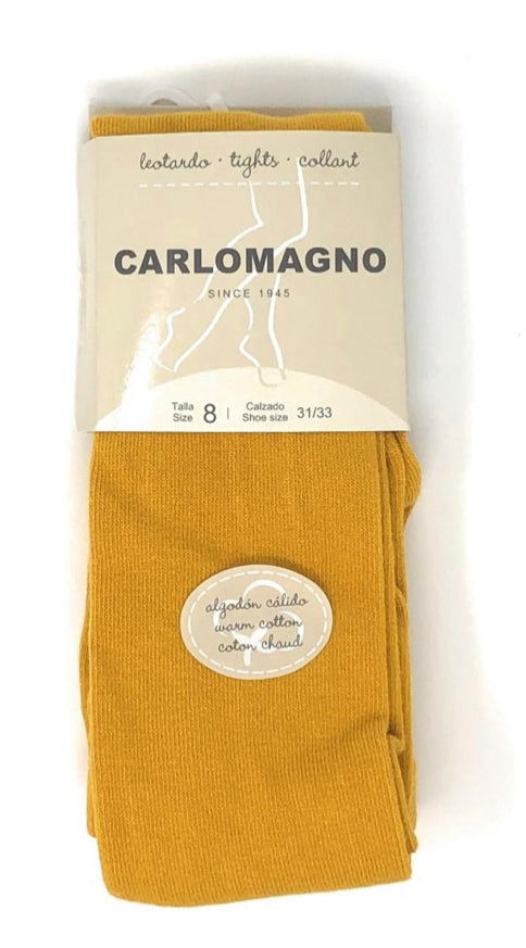 Carlomagno Mustard Plain Knit Tights