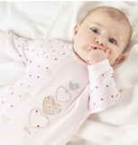 Dandelion | Pink Triple Hearts Babygrow