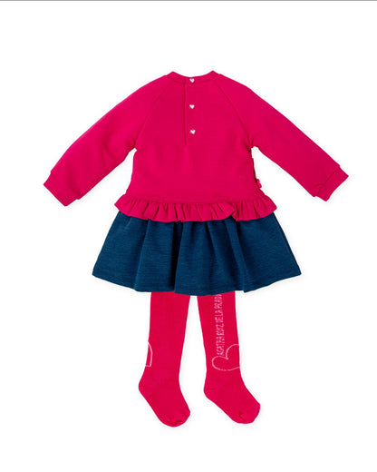 Agatha Ruiz De La Prada |  Baby Red and Navy Dress & Tights