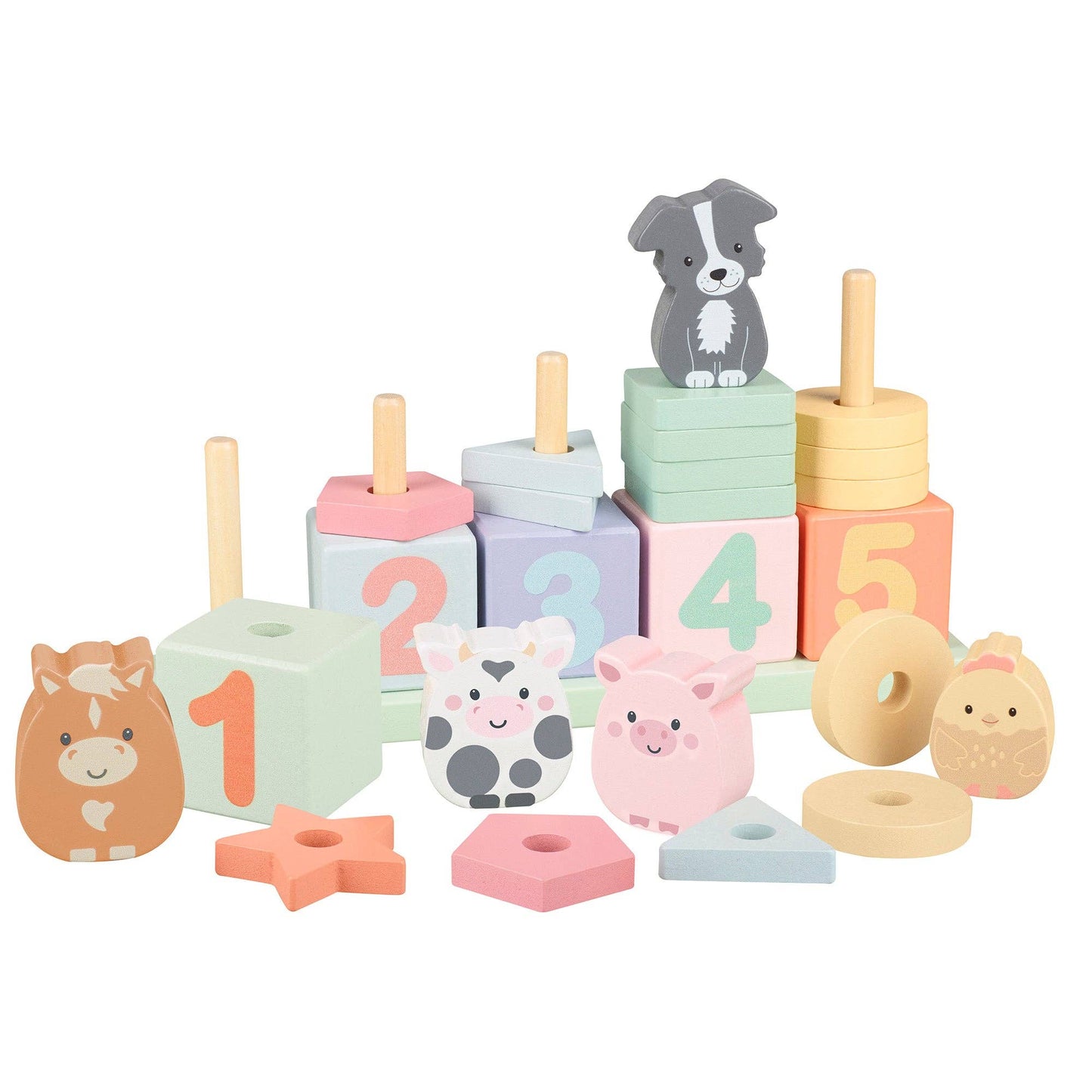Orange Tree Toys - NEW! Farmyard Wooden Animal Counting Game