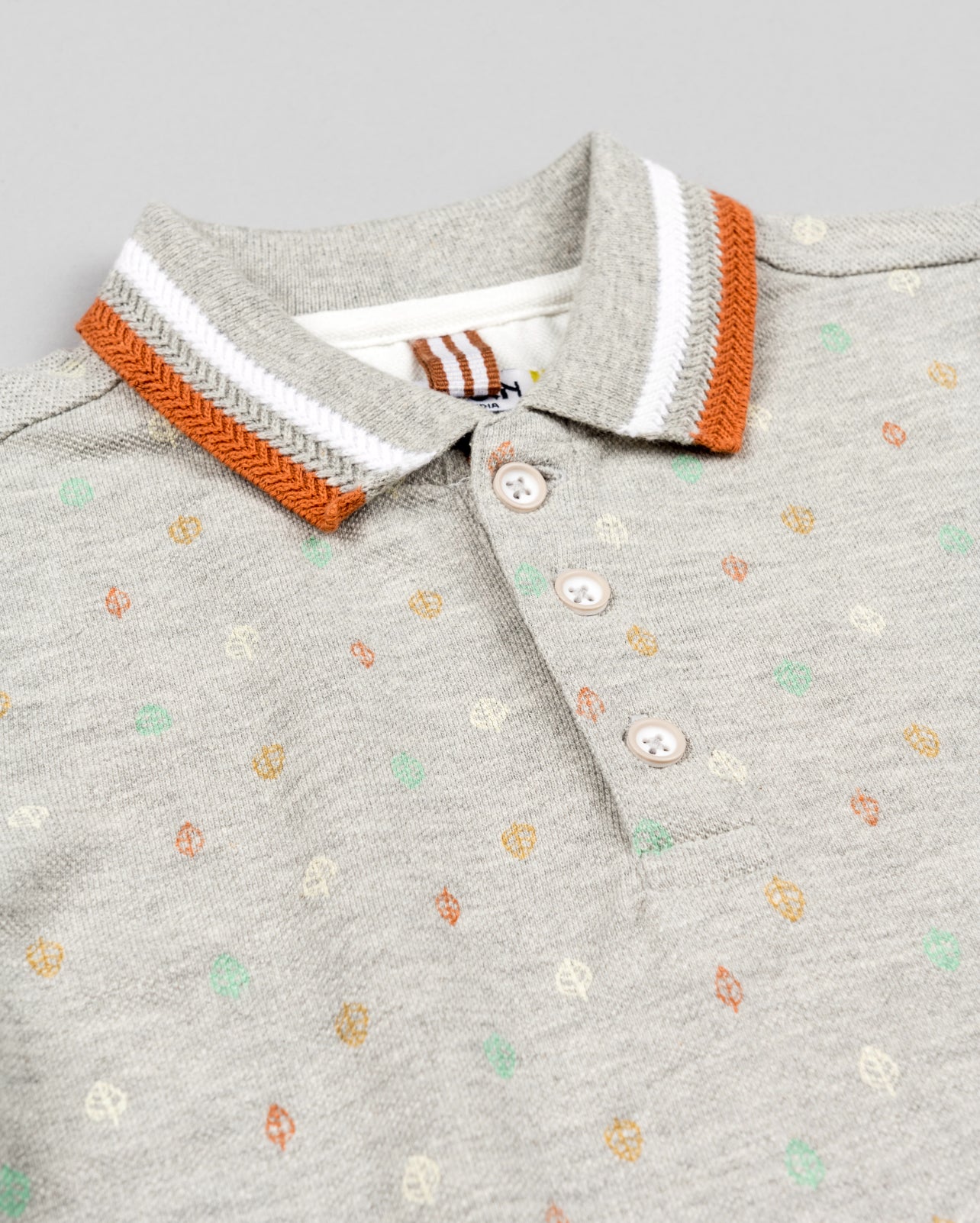 Losan | Grey Melange Polo Top