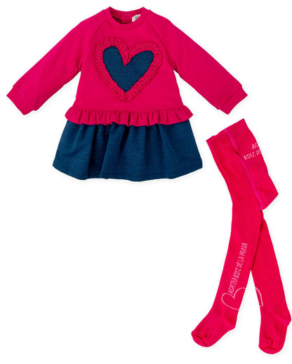 Agatha Ruiz De La Prada |  Baby Red and Navy Dress & Tights