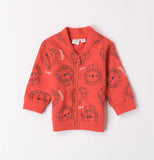 iDO | Orange Lion Print Zipped Jacket