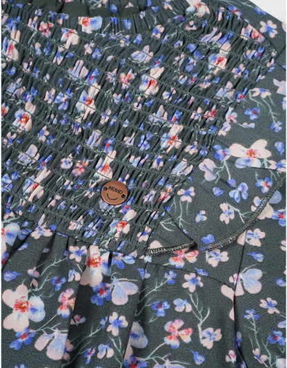 Nono | Moon Printed Floral Dress With Belt AOP Green