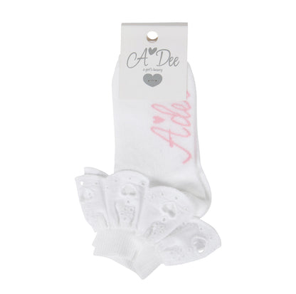 A*Dee | Lenni | White Ankle Sock