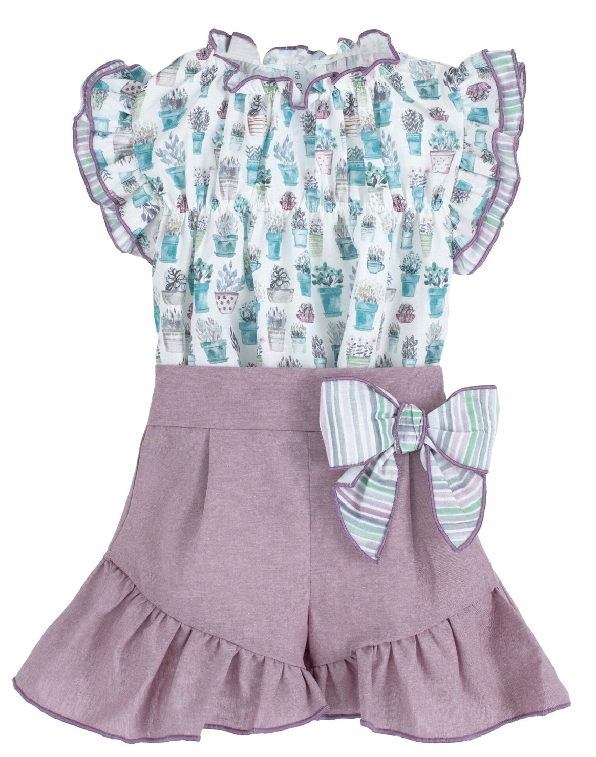 Calamaro | Girl Lilac Shorts Set