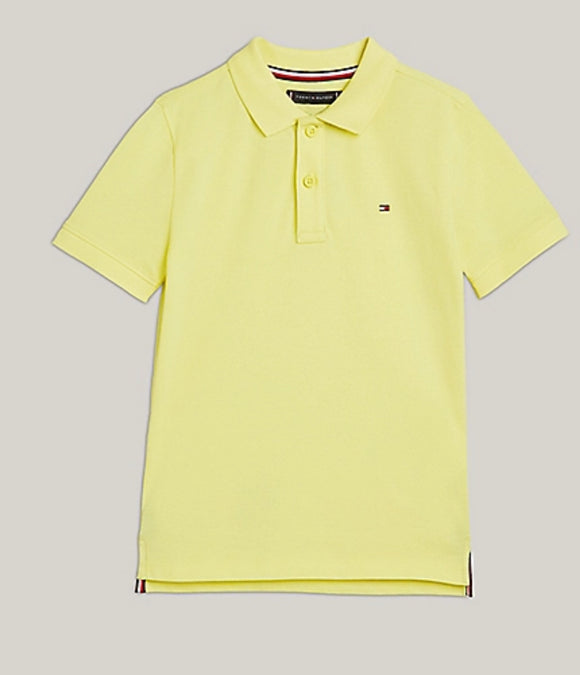 Tommy Hilfiger Flag Polo Shirt Yellow Tulip