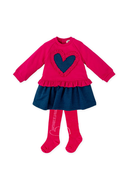 Agatha Ruiz De La Prada |  Baby Red and Navy Dress & Tights