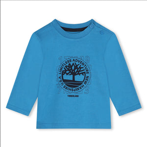 Timberland | Baby Boy Blue Enamel Long Sleeve T-Shirt