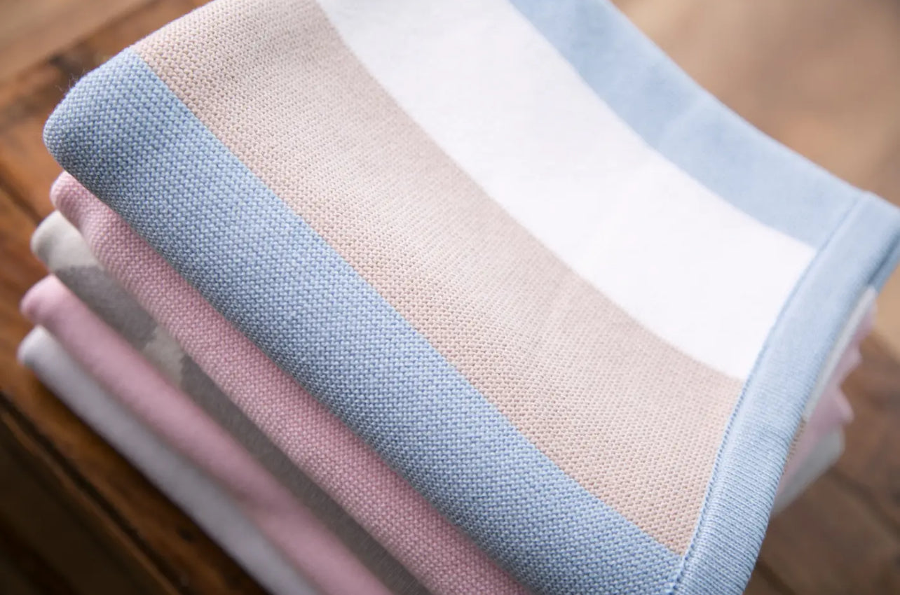 Babyboo | Blue Stripe Organic Blanket