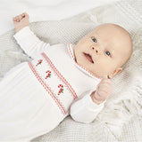 Dandelion | Candy Cane Christmas Velour Babygrow