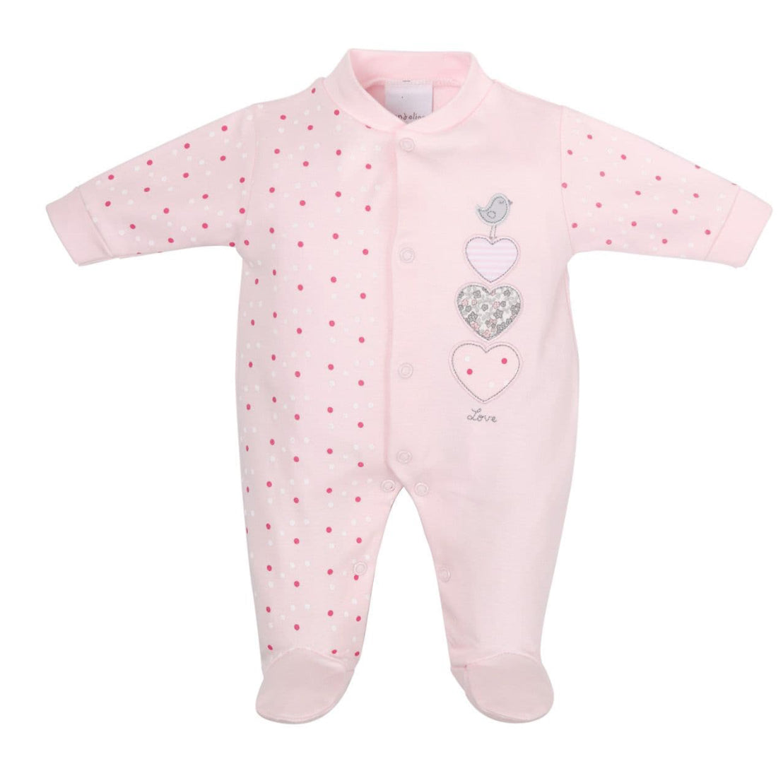 Dandelion | Babygrow with Pink Hearts