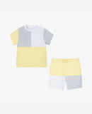 Mitch & Son | Grey & Yellow Block Short Set