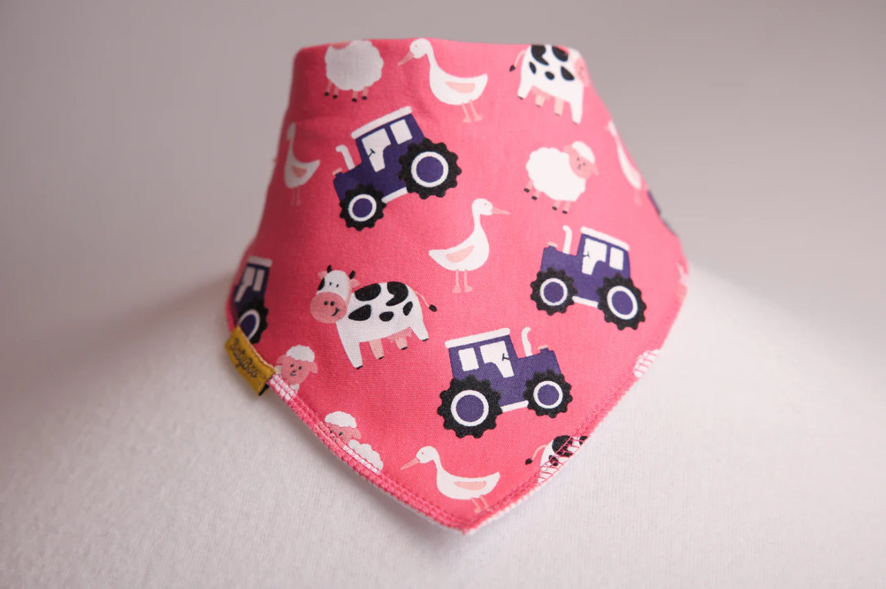 Babyboo | Dribble Bib |Pink Farmyard