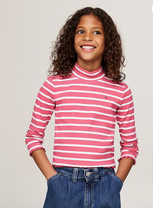 Tommy Hilfiger | Mock Turtleneck Stripe Top Heritage Pink