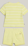 Tommy Hilfiger | Baby Stripe Tee & Short Set Yellow Tulip