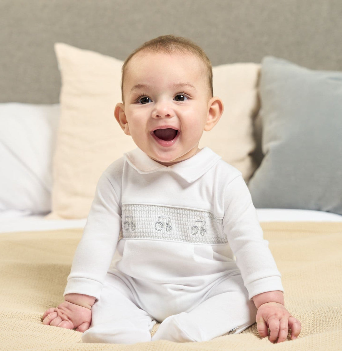 Dandelion | White Tractor Babygrow
