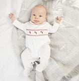 Dandelion | Candy Cane Christmas Velour Babygrow