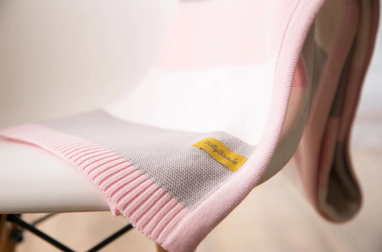 Babyboo | Pink Stripe Organic Blanket