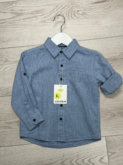 Losan | Blue Linen Style Shirt