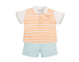 Tutto Piccolo Boys Peach & Green Short Set