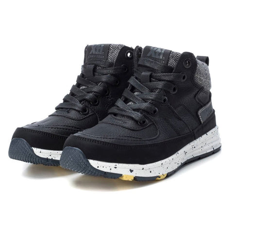 XTI Black Lace-Up Ankle Boots