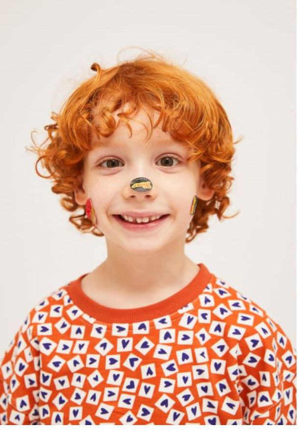 Compañia Fantastica Mini | Cotton Ribbed Finish Heart Print Sweater