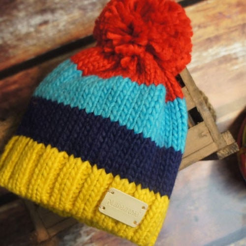 Blade & Rose Bright Stripe Pom Pom Hat