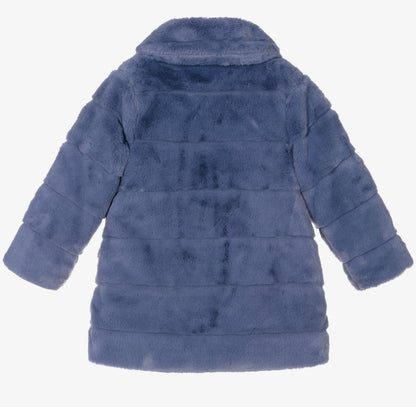 Tutto Piccolo Blue Faux Fur Coat