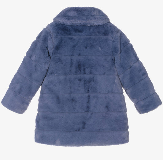 Tutto Piccolo Blue Faux Fur Coat