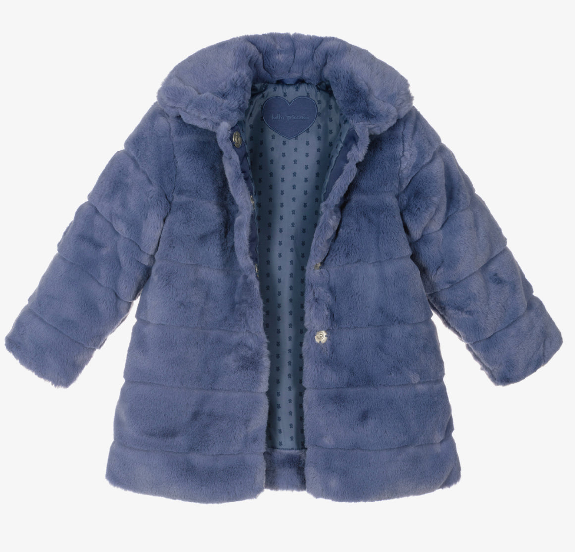 Tutto Piccolo Blue Faux Fur Coat