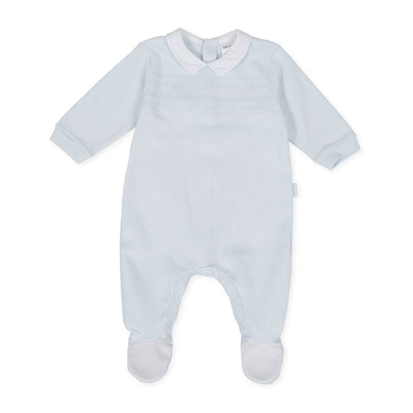 Tutto Piccolo Sky Blue Embroidered Babygrow