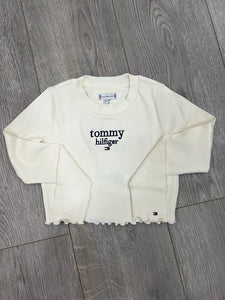 Tommy Hilfiger Girls Cream Cropped Top