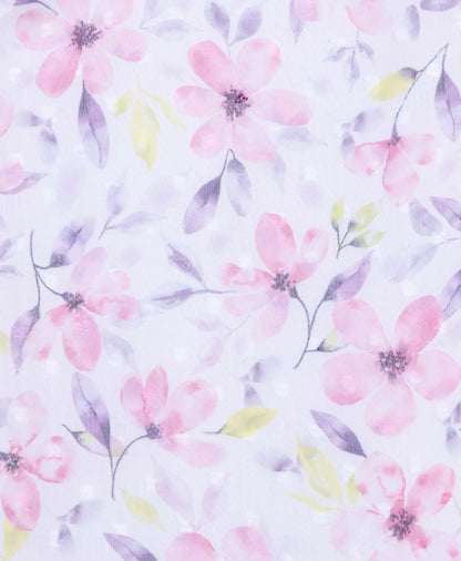 Losan Girl White and Plum Floral Dress